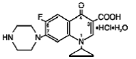 Cipro (ciprofloxacin*) Structural Formula Illustration