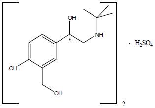 Albuterol sulfate Structural Formula Illustration