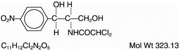 Chloromycetin®(Chloramphenicol) Structural Formula Illustration